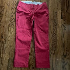 Womens landsend cropped pants size 6/fit 2 red